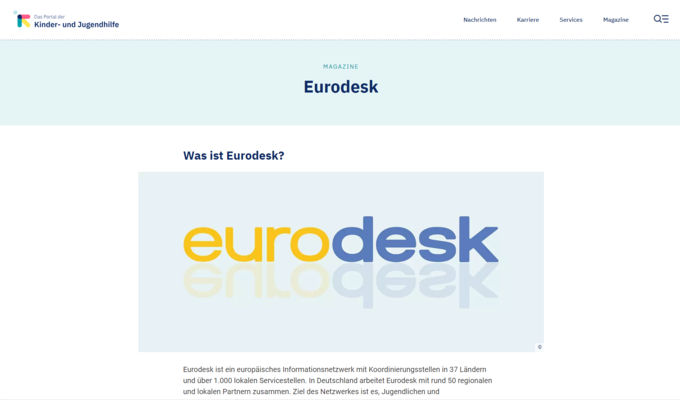 Eurodesk auf dem Jugendhilfeportal.img